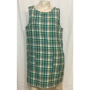 SOLD 90s Y2K grunge medium Basic Editions Green Plaid dress
